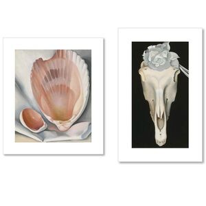 2-pack Georgia O’Keeffe archival quality prints (horse skull & two pink shells)